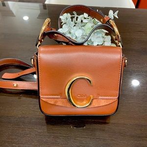 Chloe Mini C Bag in Brown